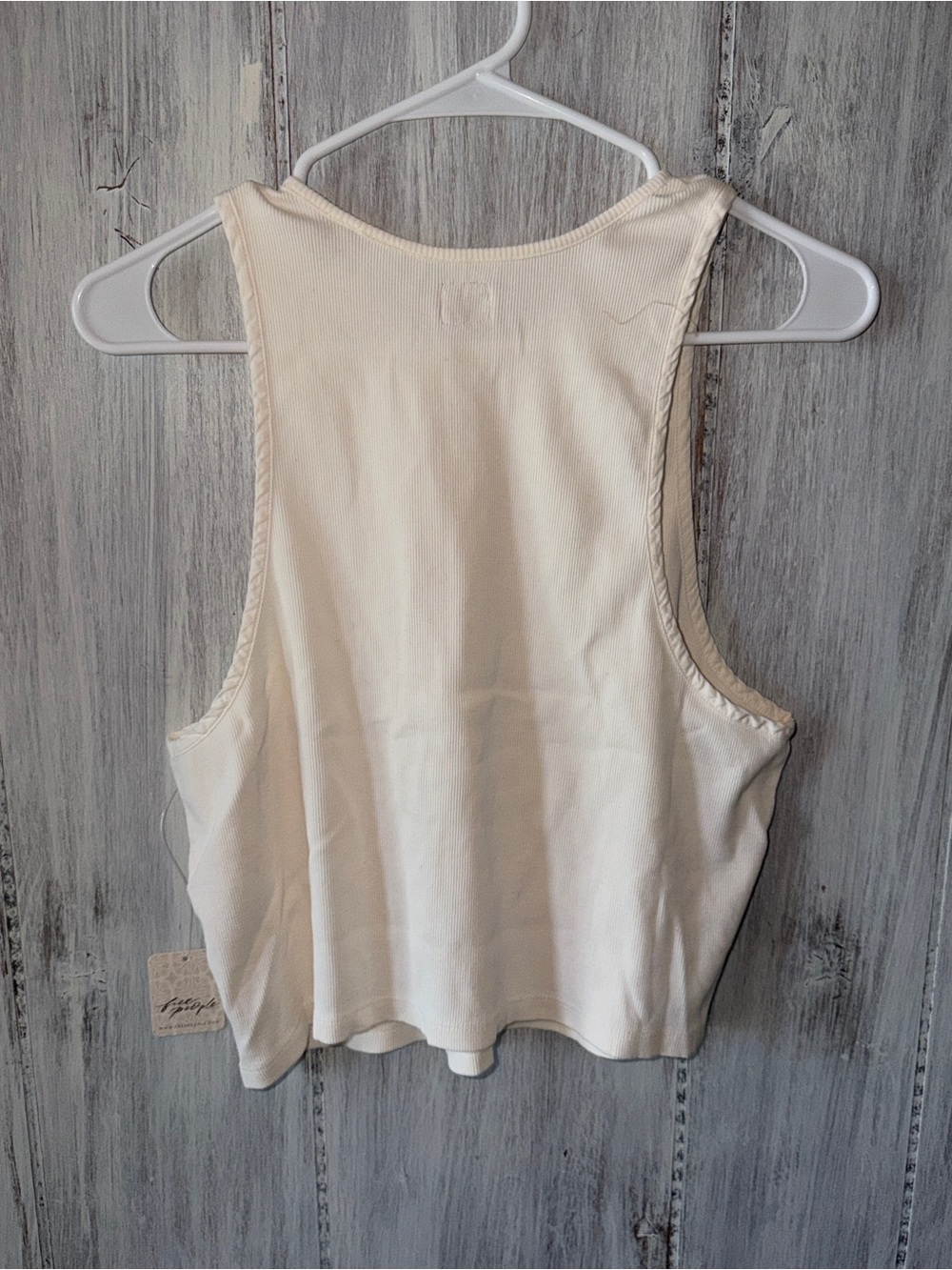 Free People Cream Ribbed Crop Tank - Picture 2 of 4